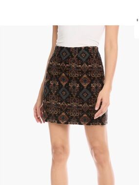Fifteen Twenty Tapestry Mini Skirt in Black with Geometric Pattern